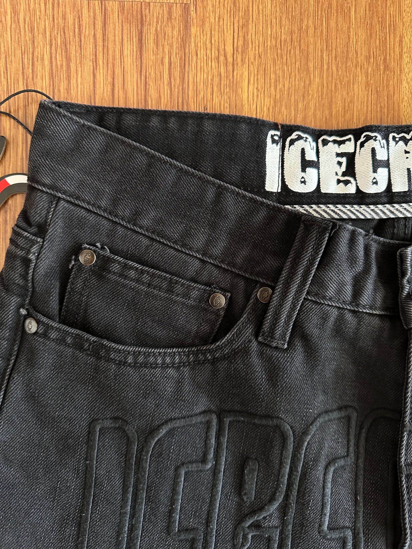 ICE CREAM Black denim Shorts