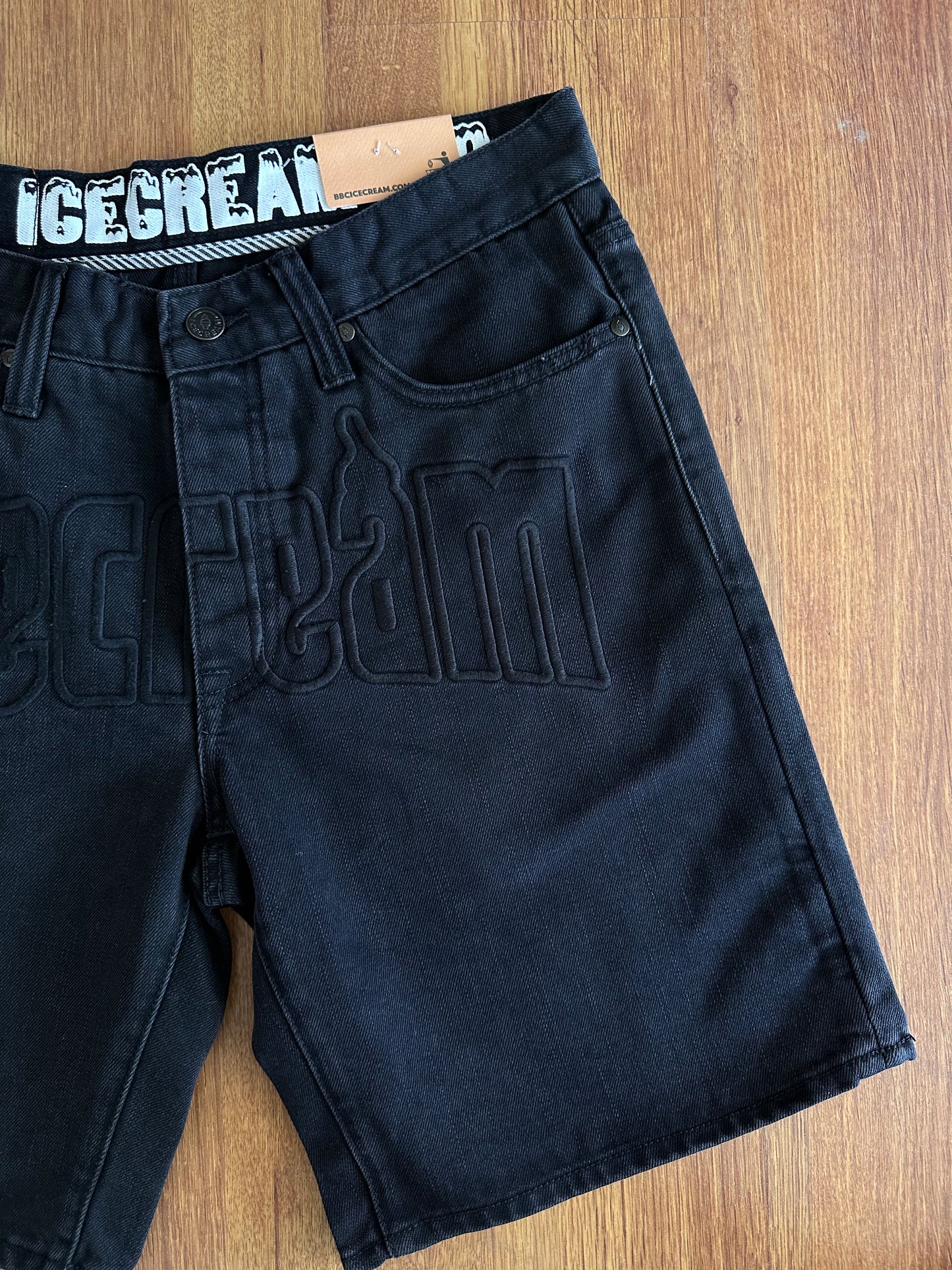 ICE CREAM Black denim Shorts